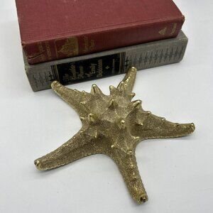 Large 8” Gold Tone Resin Starfish, Beach House, Ocean Coastal Decor